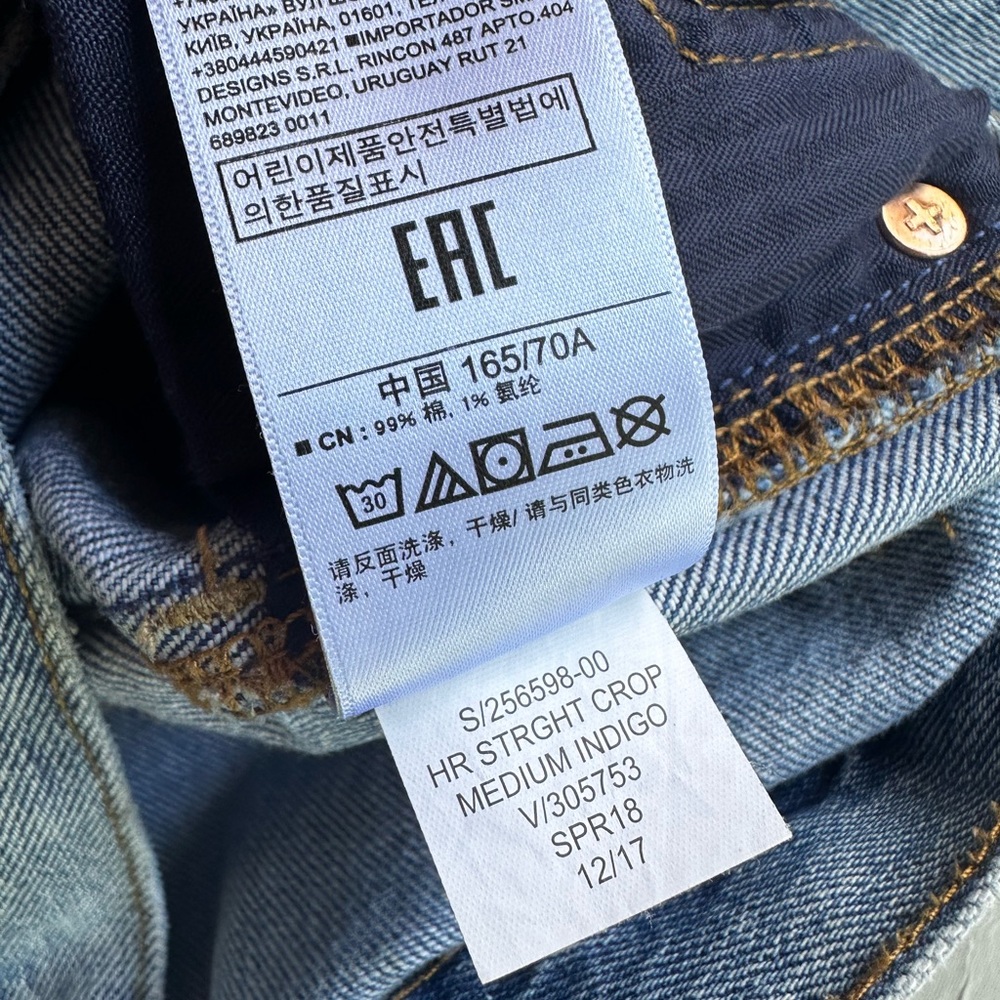 ~Sold~Gap Women's Size 27 High Rise Straight Crop Jeans Medium Indigo - Picture 5 of 7